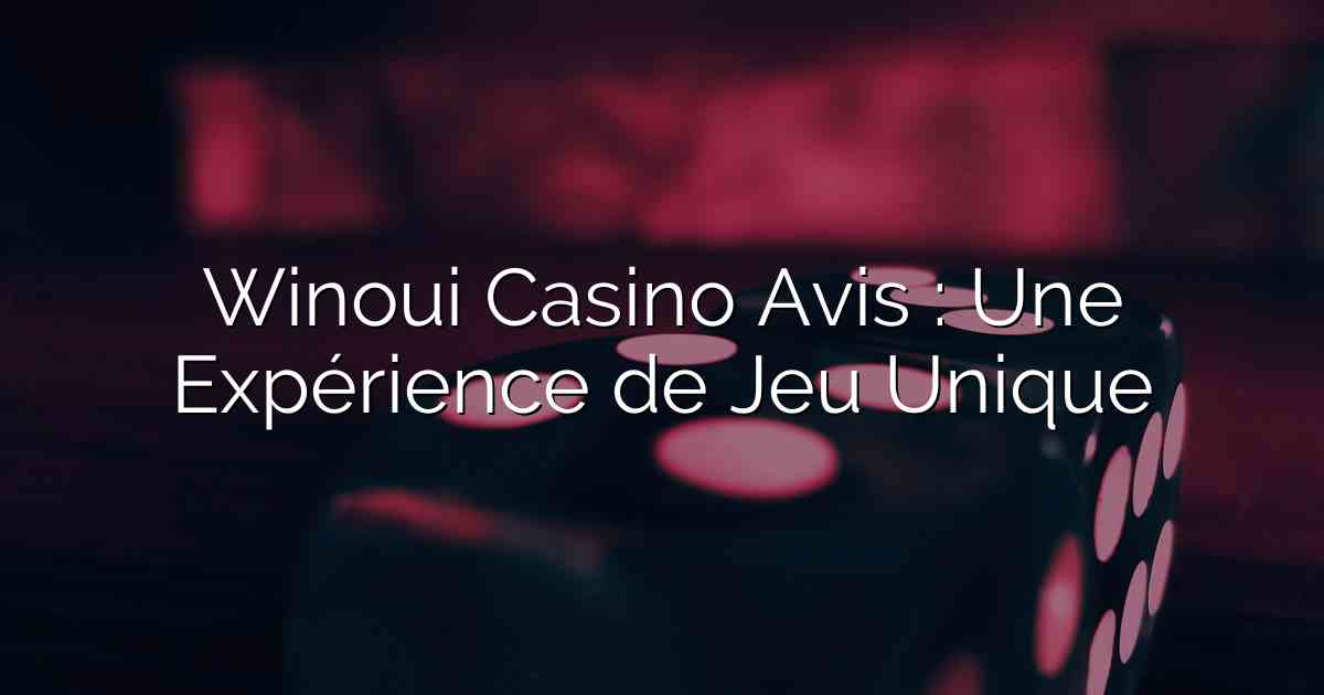 Winoui Casino Avis : Une Expérience de Jeu Unique